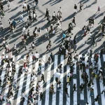 渋谷のスクランブル交差点の様子