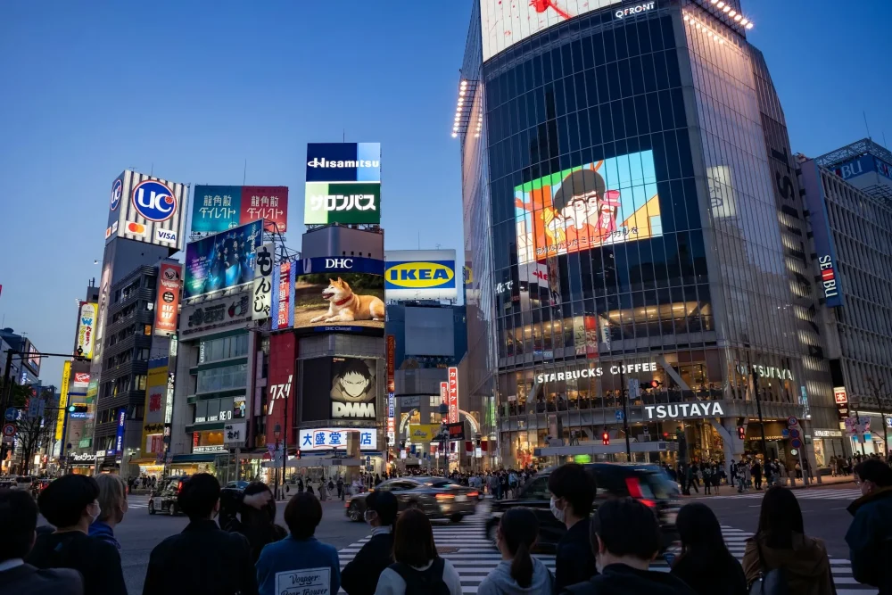 東京の渋谷の様子