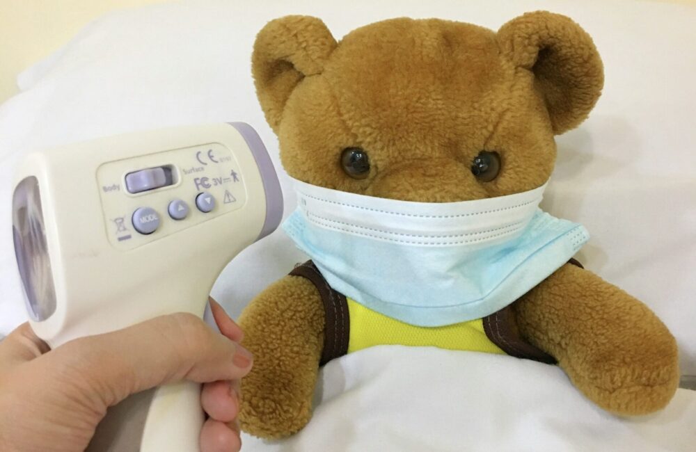 風邪をひいている様子